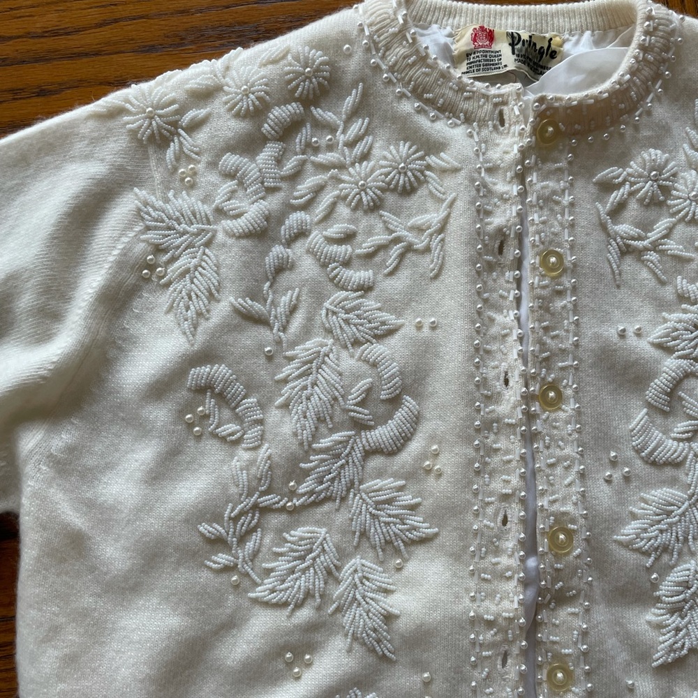 Vintage Pringle cashmere sweater with beading